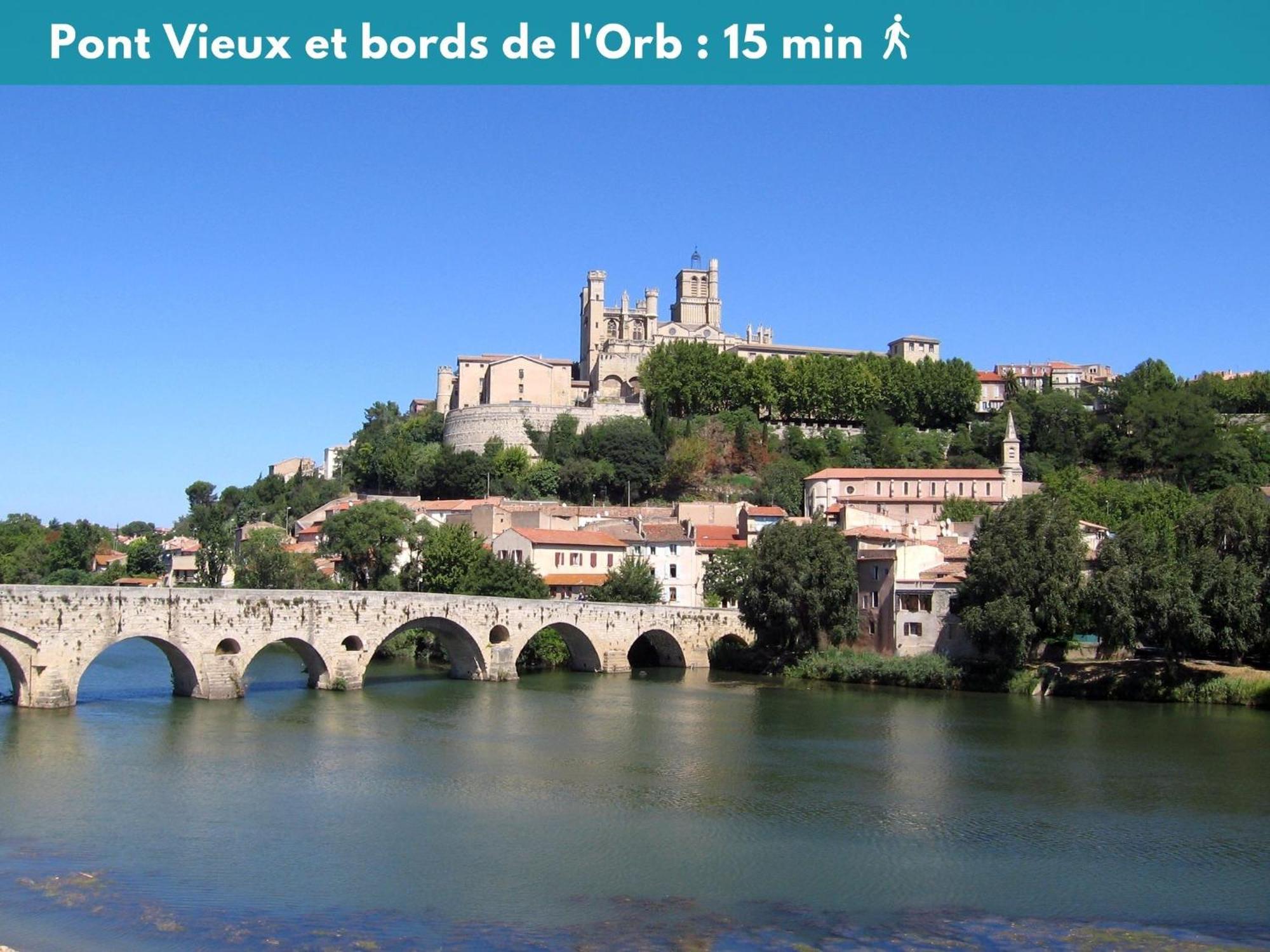Charmant Studio Climatise 'Alma 1' - Beziers Centre - Wifi Fibre - Netflix Lägenhet Exteriör bild